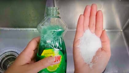 L’astuce géniale du sel dans le liquide vaisselle solutionnera votre plus grand soucis de cuisine