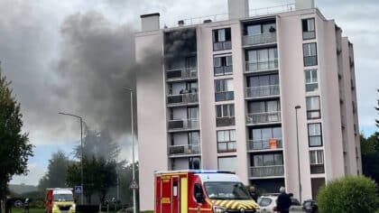 Il y a quelques heures, un incendie s'est déclaré dans un immeuble à appartements du Val Saint-Jean (Saint-Lô) : 45 occupants évacués