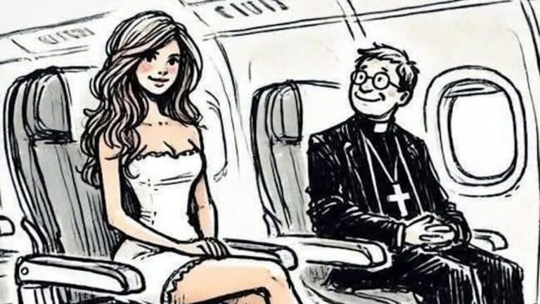 La femme, le prêtre et le gadget interdit : une blague qui vous fera rire sans arrêt
